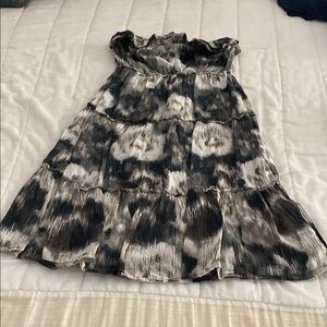 Stylish Black and Gray Tiered Dress